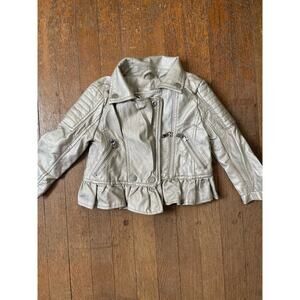 Urban Republic Girls Gold Faux Leather Jacket Size 2T